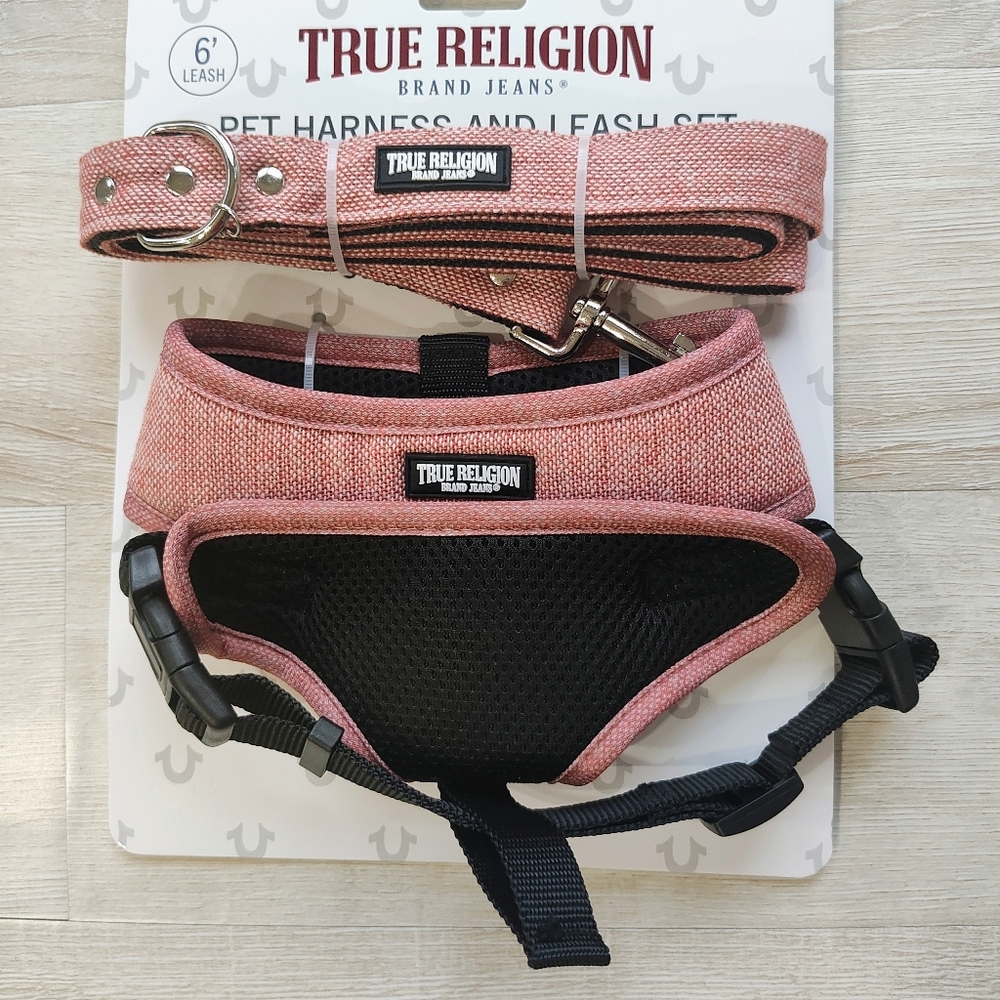 True Religion Pink Pet Harness and Leash Set - Picture 3 of 4